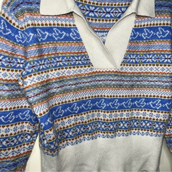 J. Crew Fair Isle Johnny Collar Vneck Sweater Size XS - Picture 8 of 14